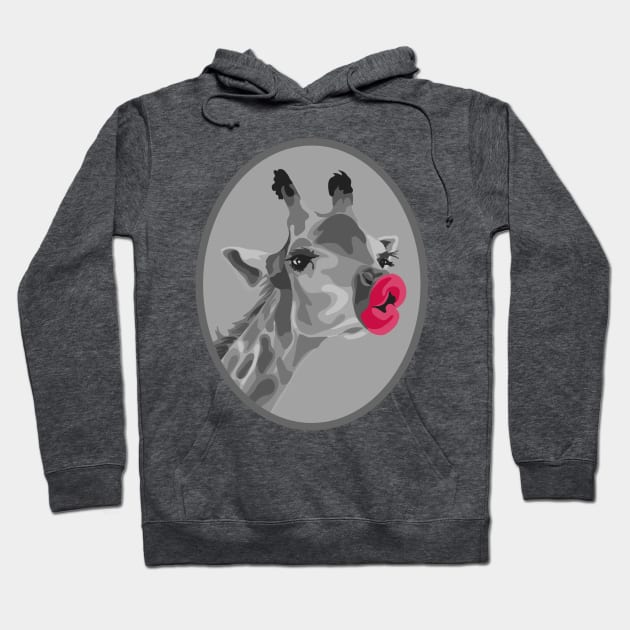 Giraffe Kiss Hoodie by Slightly Unhinged